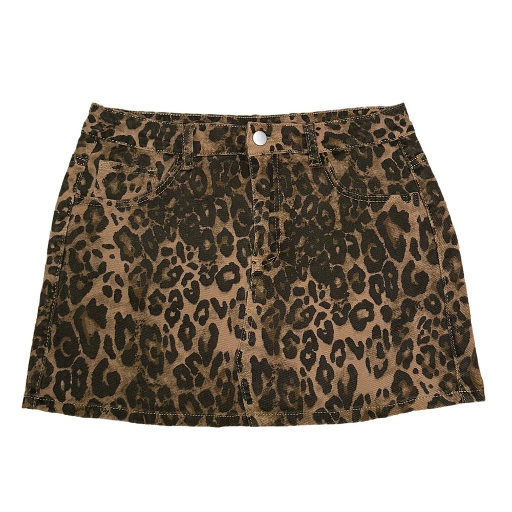 Y2K Leopard Print Mini Skirt